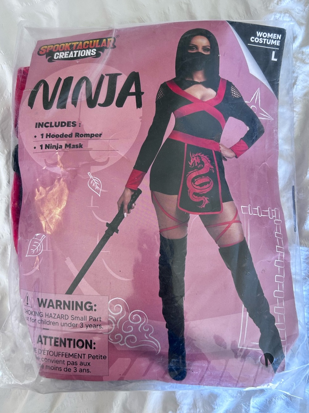 NWOT Spooktacular Creations Women's Sexy Ninja Halloween Costume Size Large